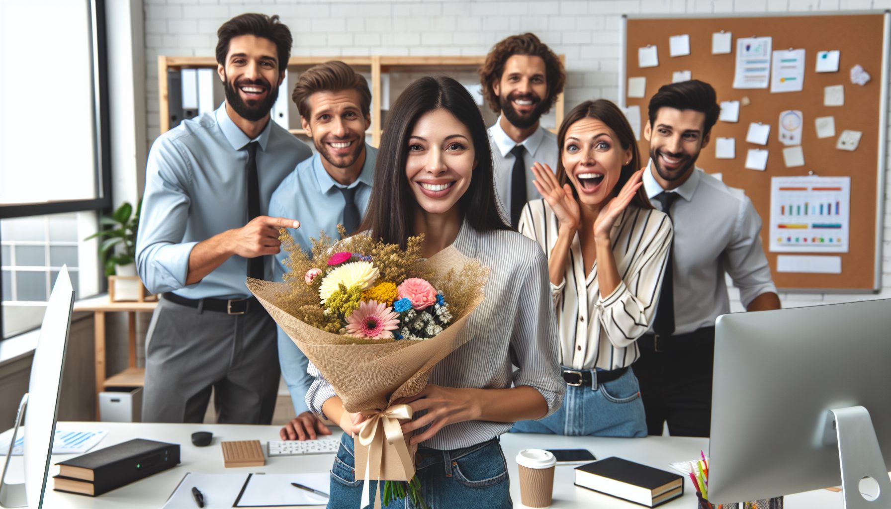 Психология офисного подарка: зачем нужен букет для коллег
