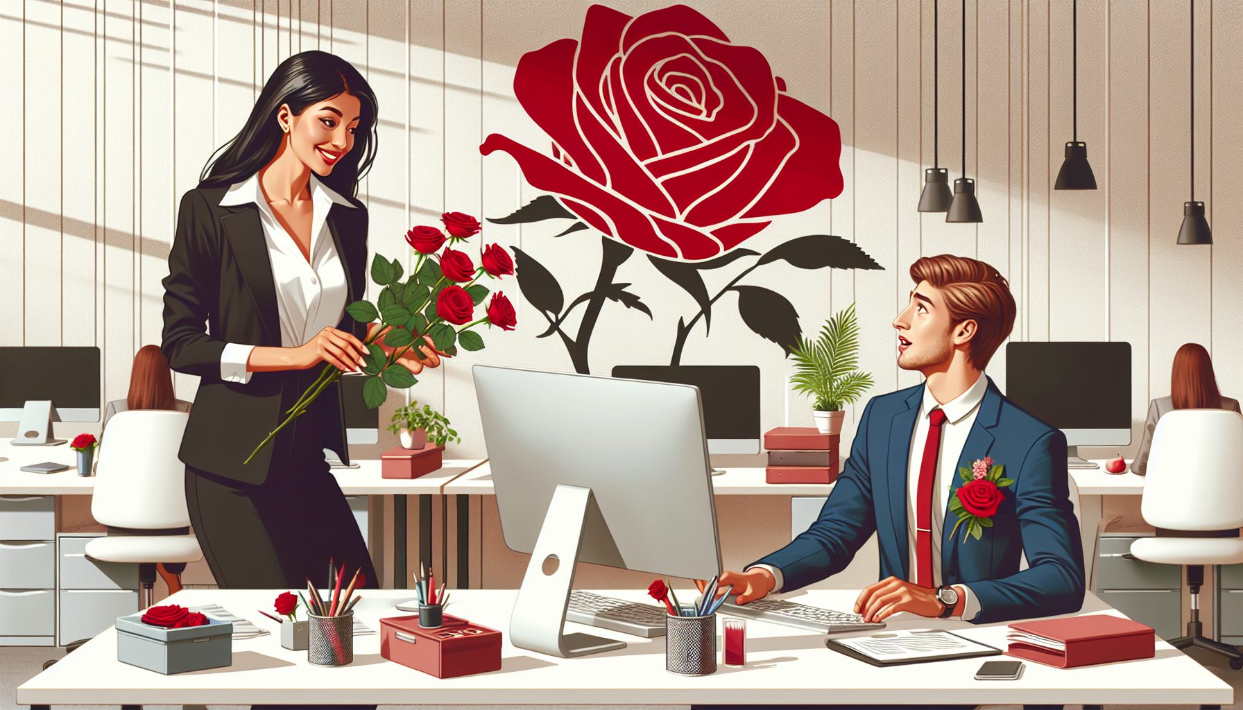 Почему коллегам дарят розы