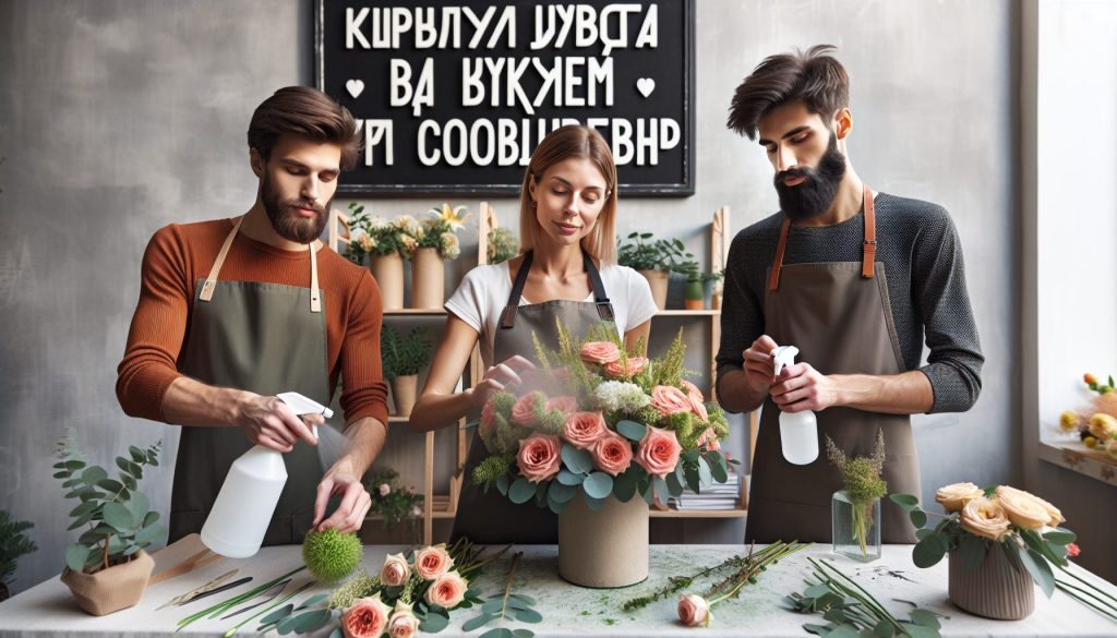 Культура ухода за букетом для коллег
