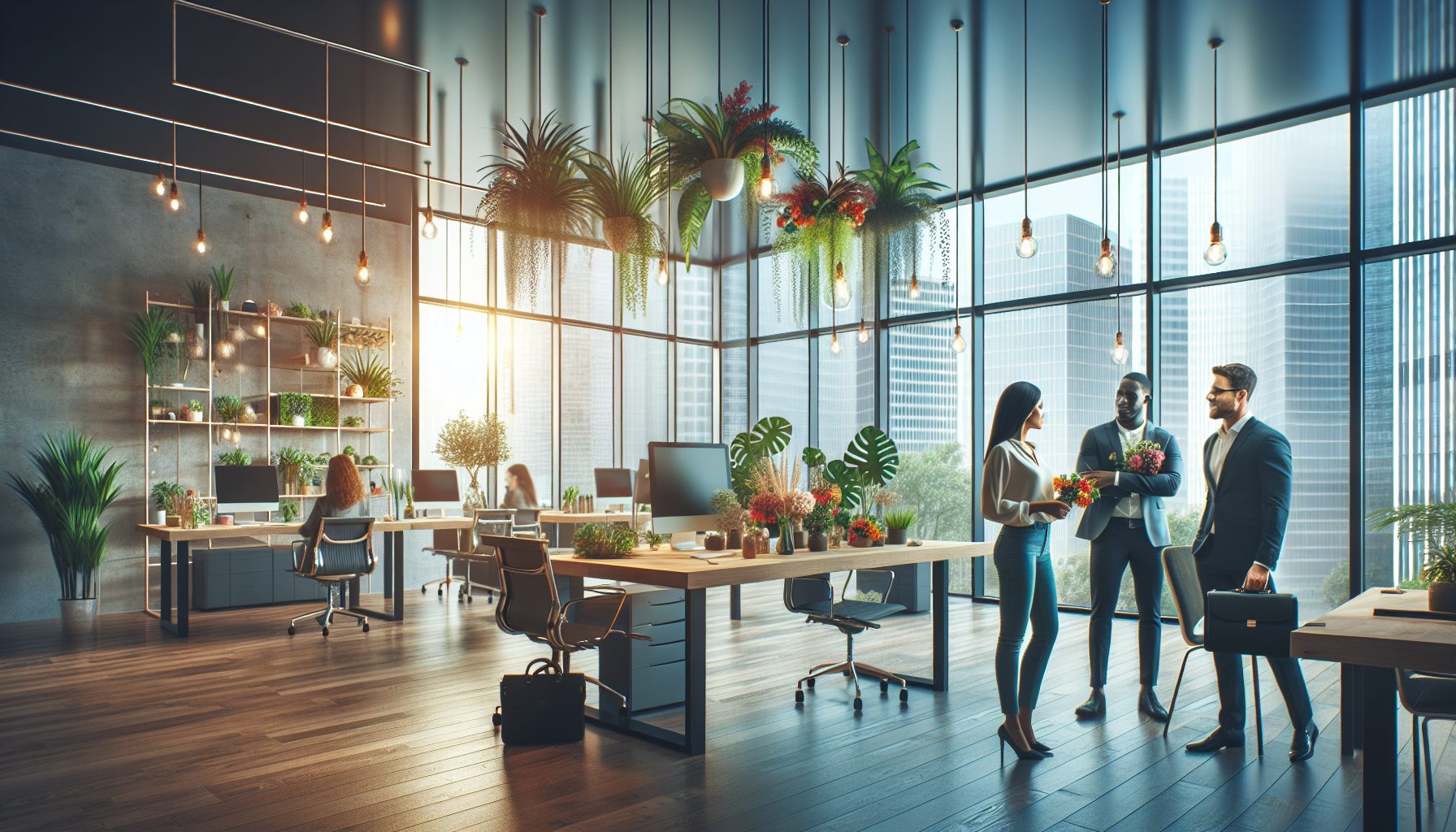 Зачем офису живые цветы