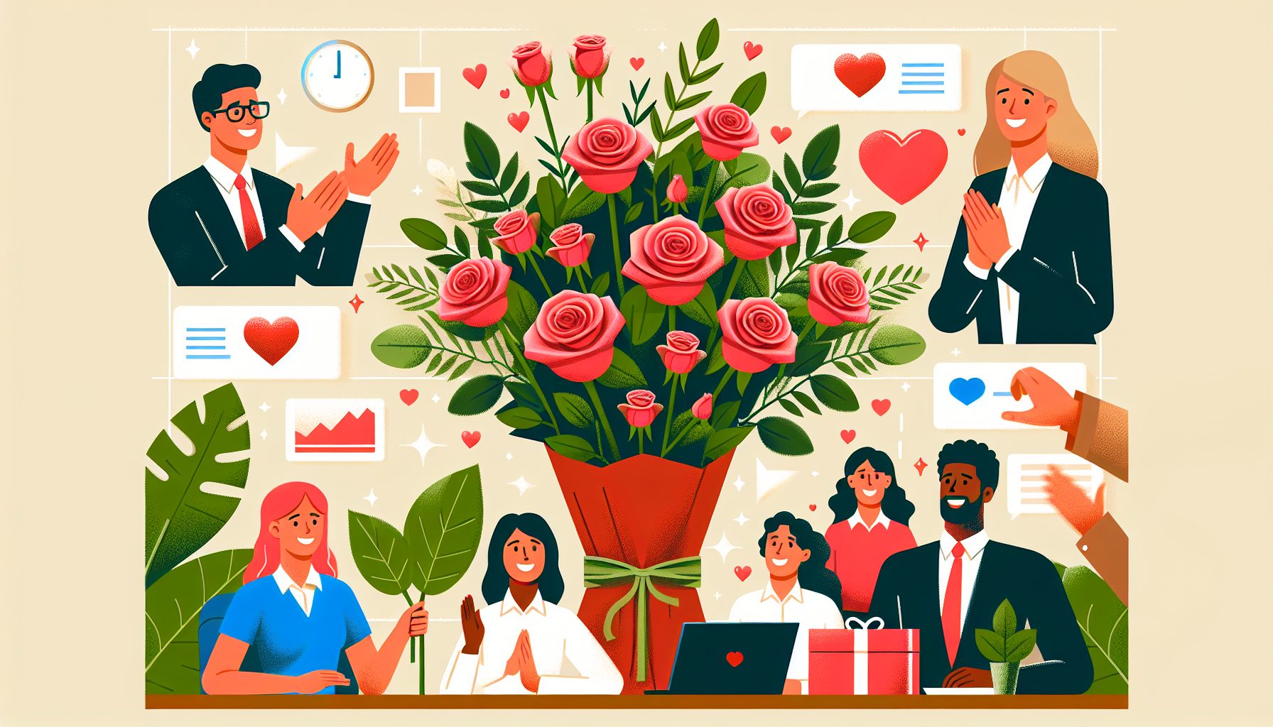 Когда роз для коллег действительно уместны