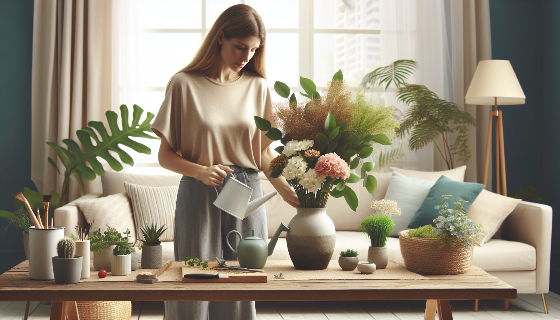 Уход за домашней композицией