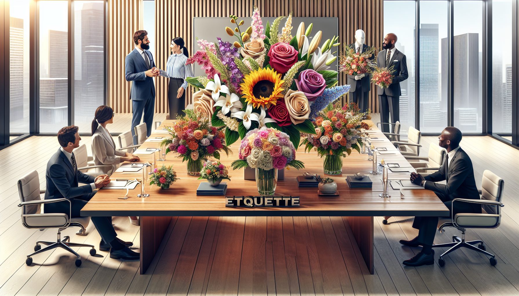 Основной этикет букетов для коллег