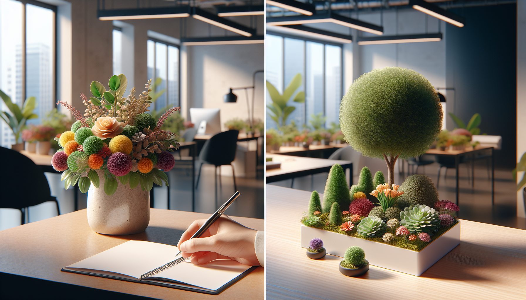 Практические форматы: от мини-букетов до настольных садов