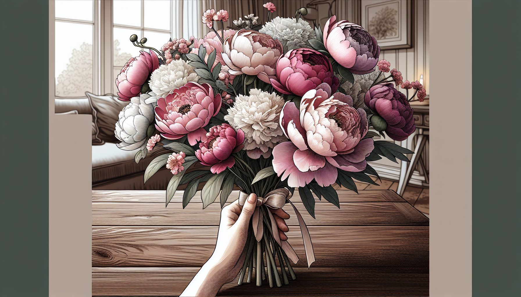 Как выбрать свежий пионовый букет