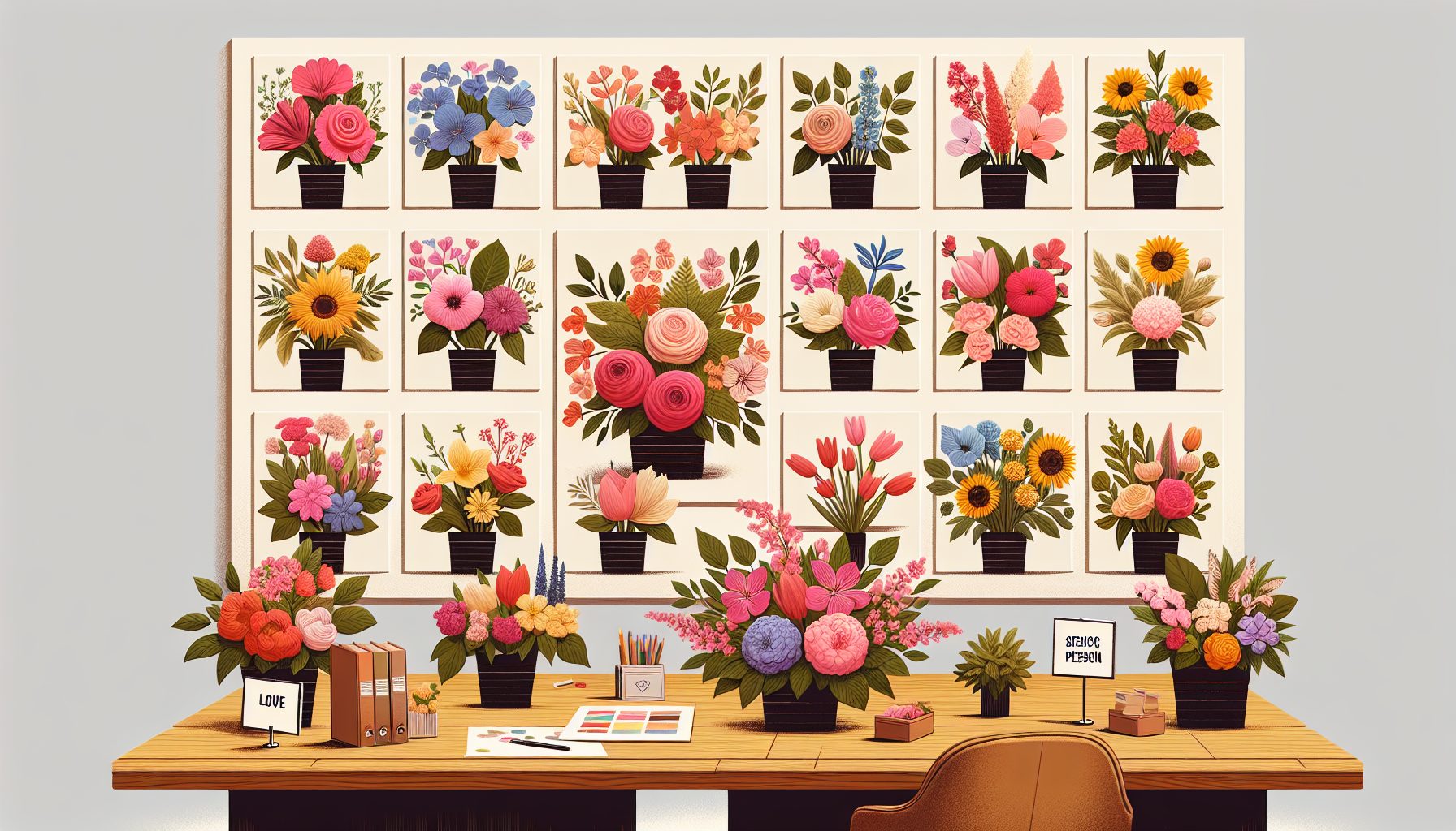 Выбираем тип цветов для разных коллег