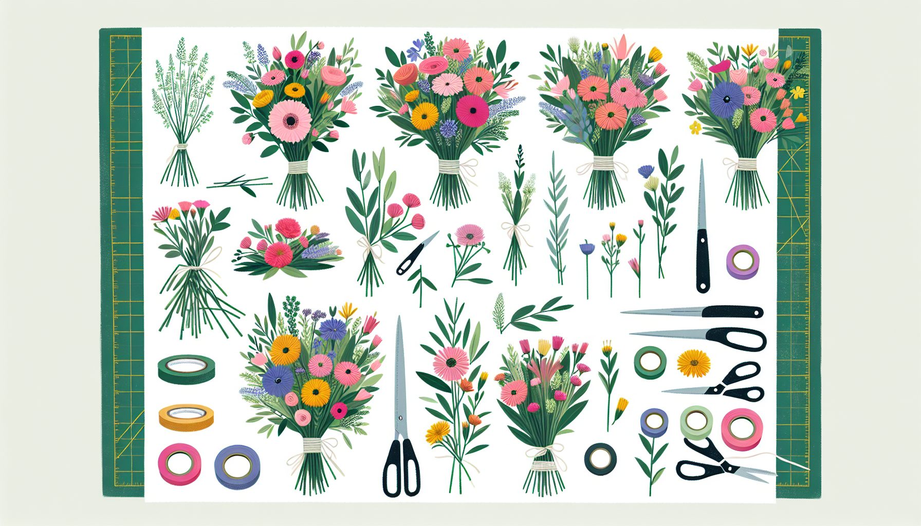Практика: как собрать букет шаг за шагом