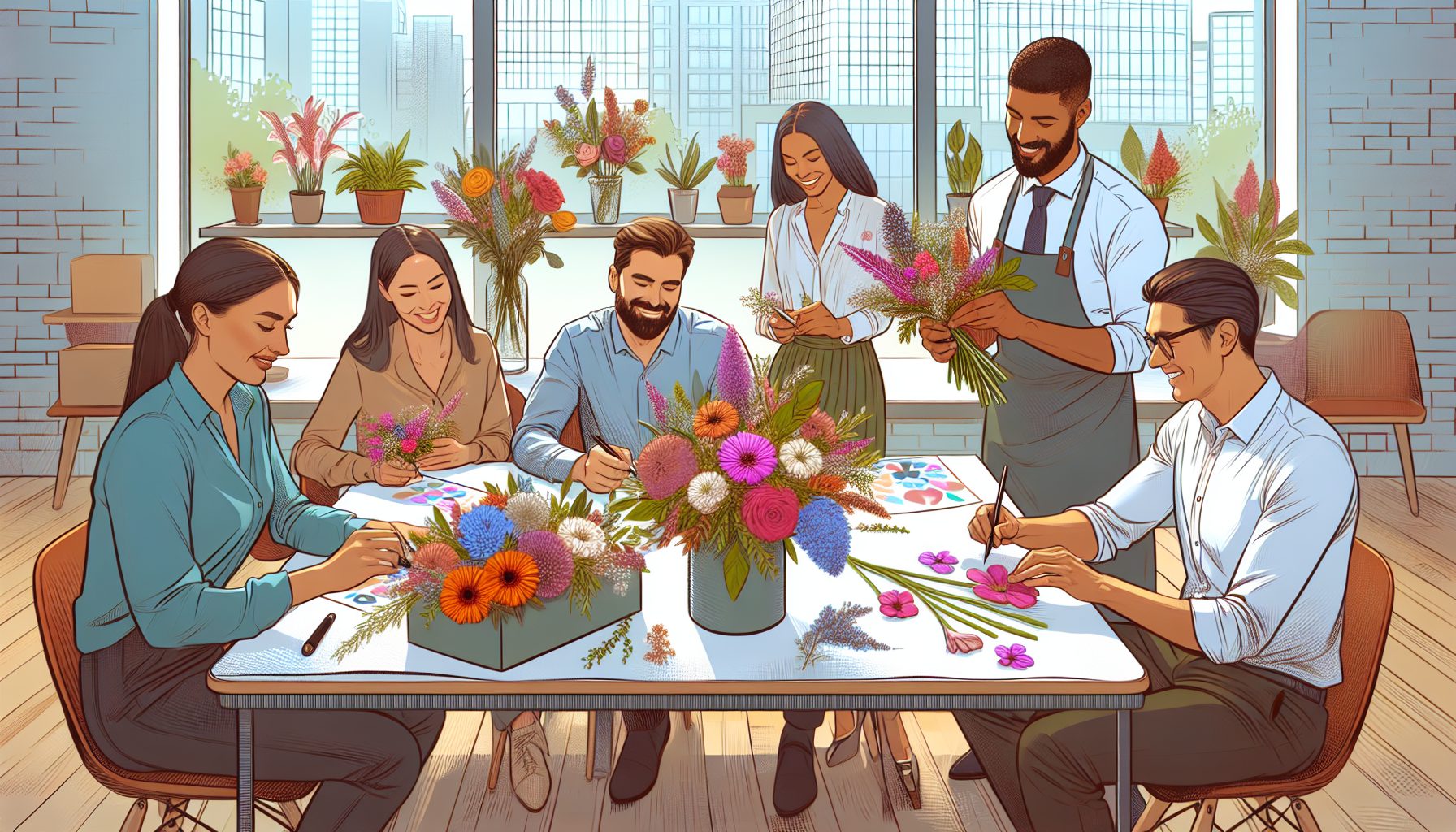 Зачем проводить мастер-класс букетов для коллег