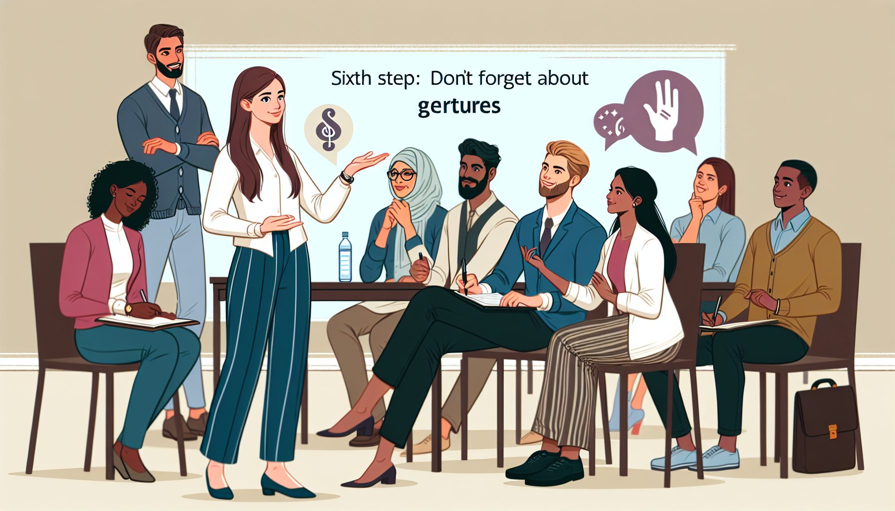 Шестой шаг: не забывай о жестах