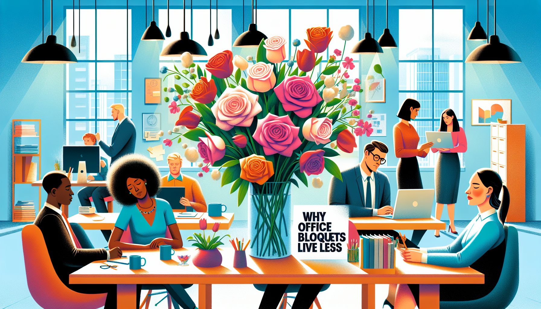 Почему офисные букеты живут меньше