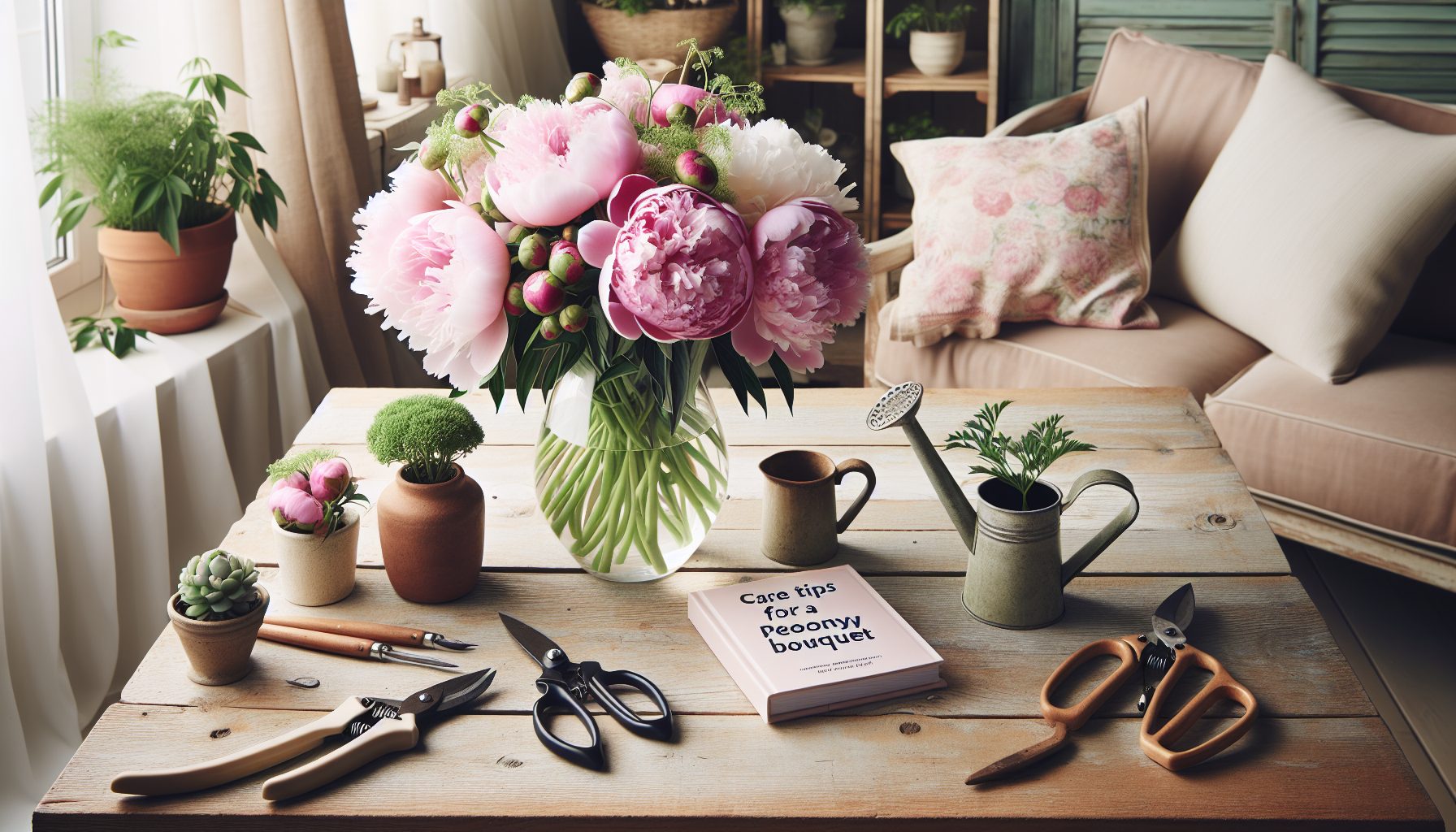 Тонкости ухода за пионовым букетом
