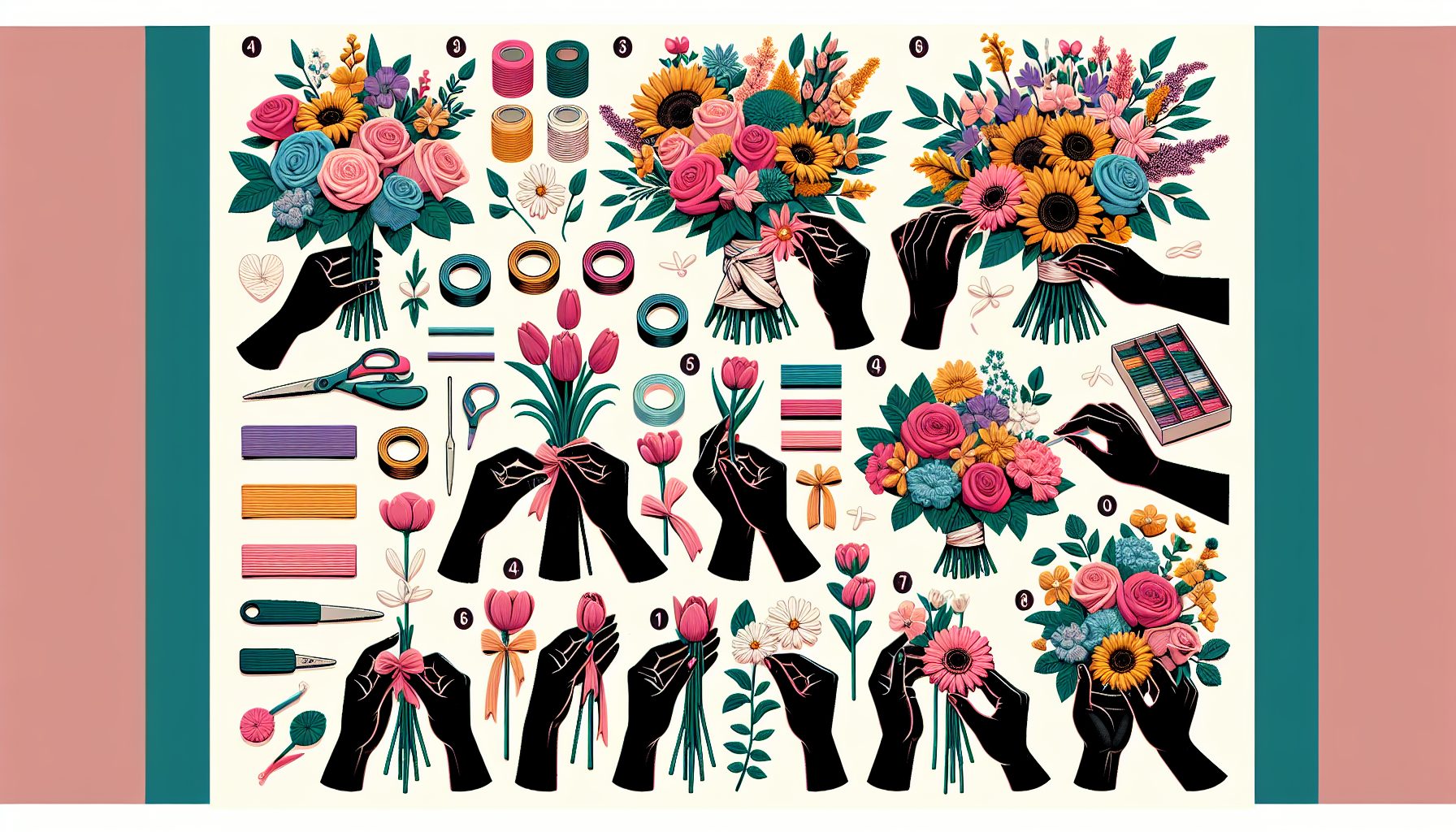 Мини-инструкция: собираем букет шаг за шагом