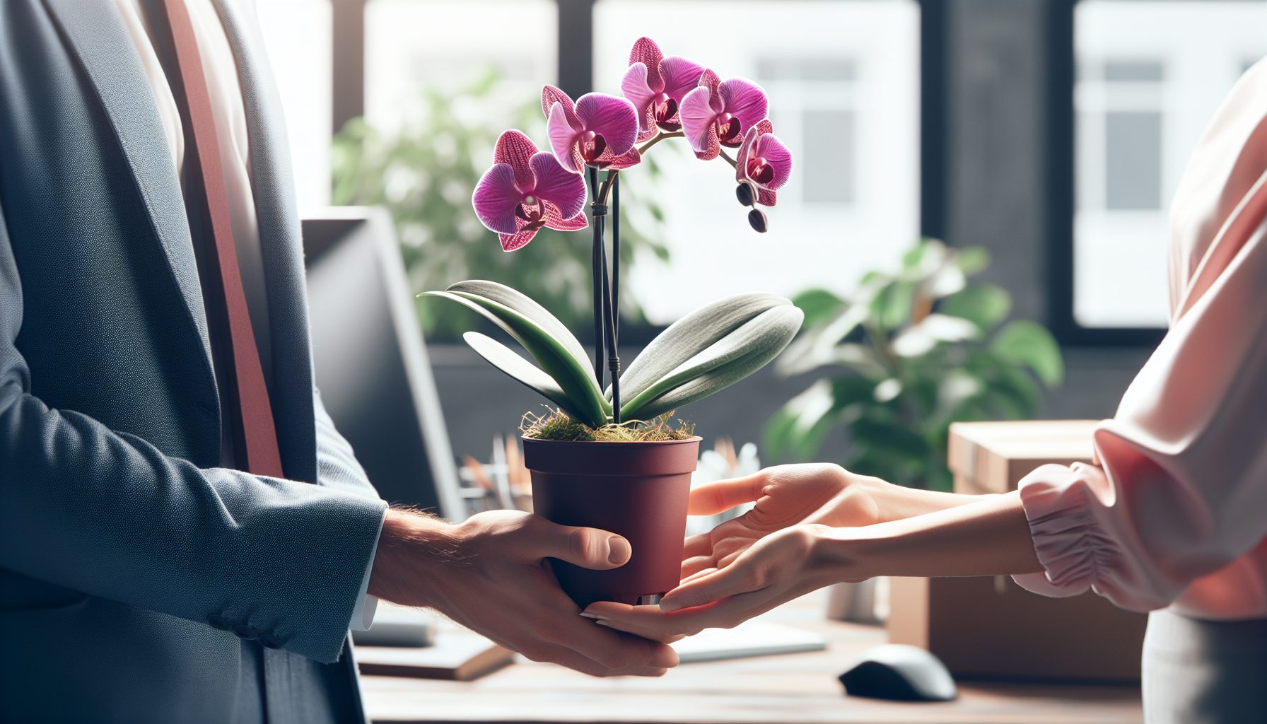 Как дарить орхидеи коллегам без пафоса