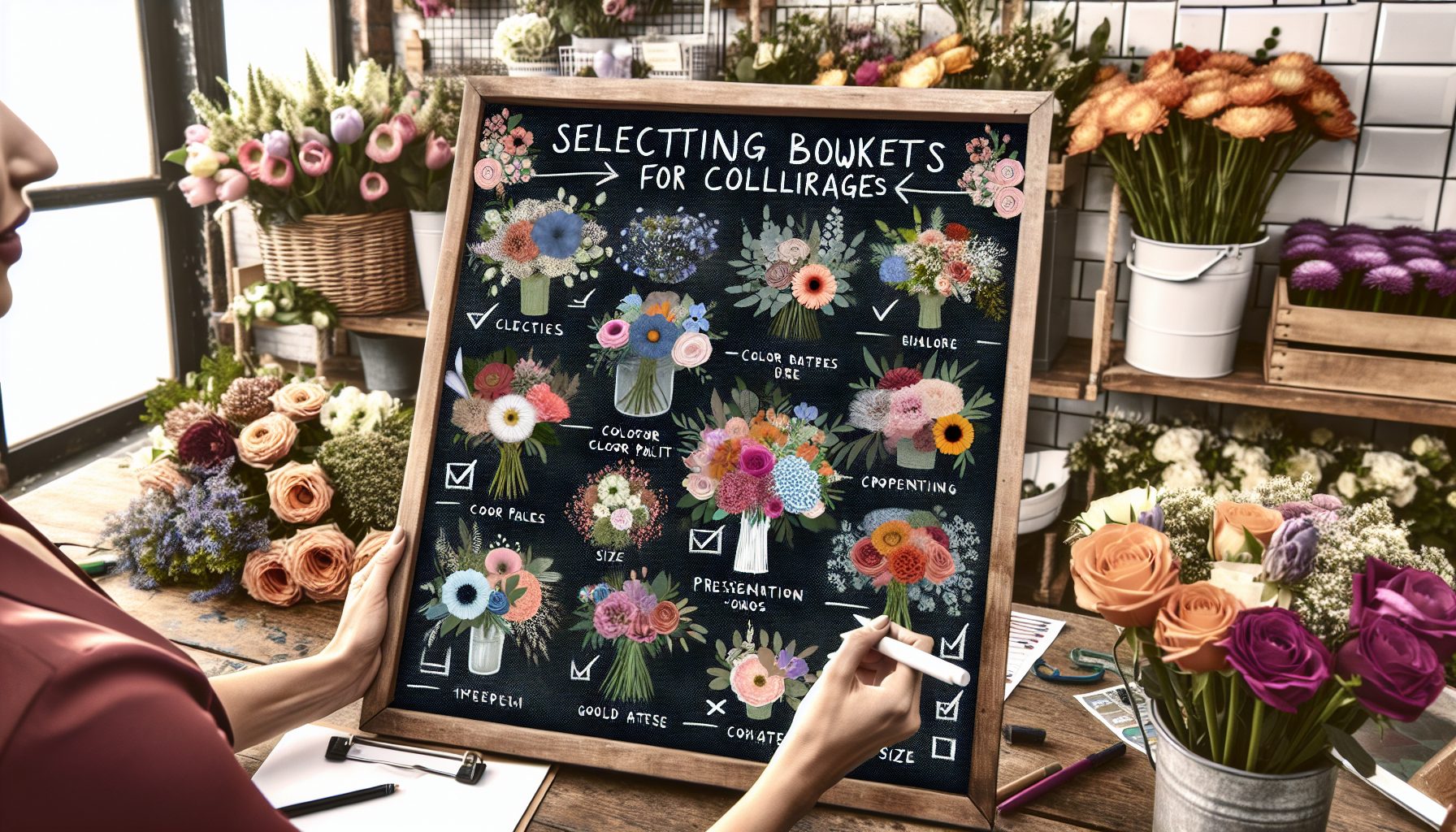 Чек-лист выбора букетов для коллег