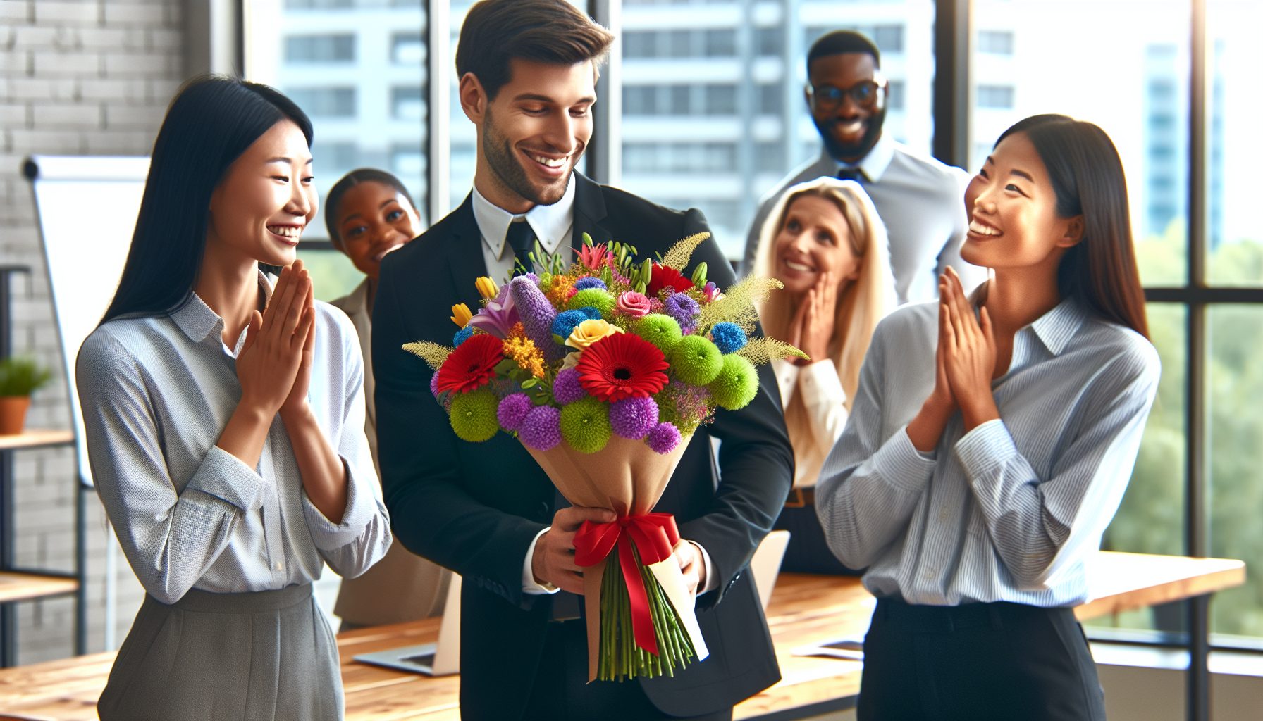 Зачем вообще дарить букеты коллегам