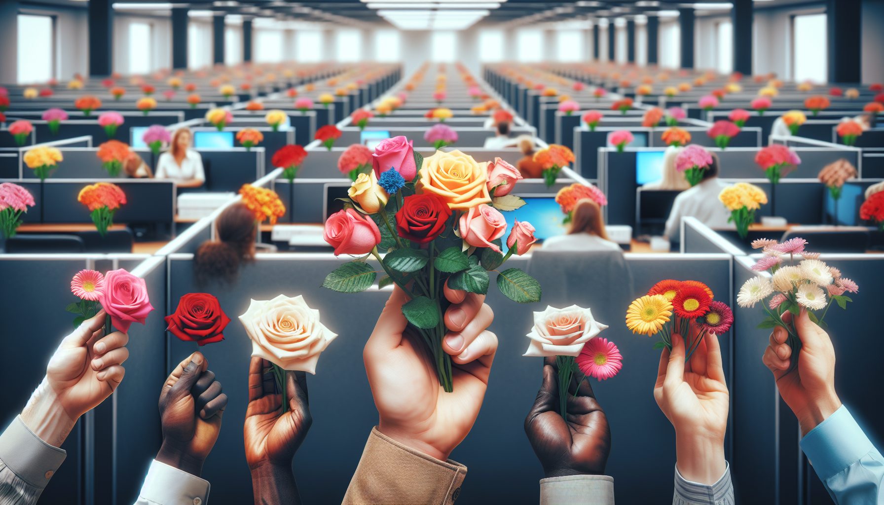 Цветы как универсальный язык на работе