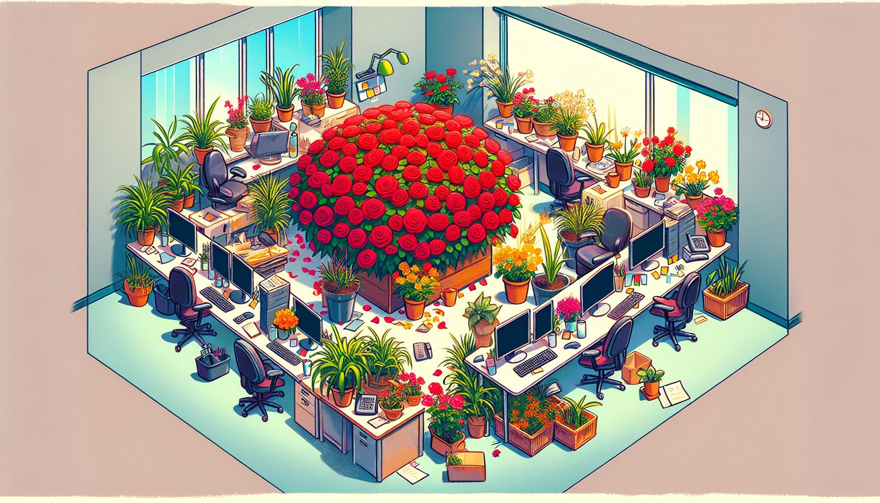 Типичные ошибки при оформлении офиса цветами