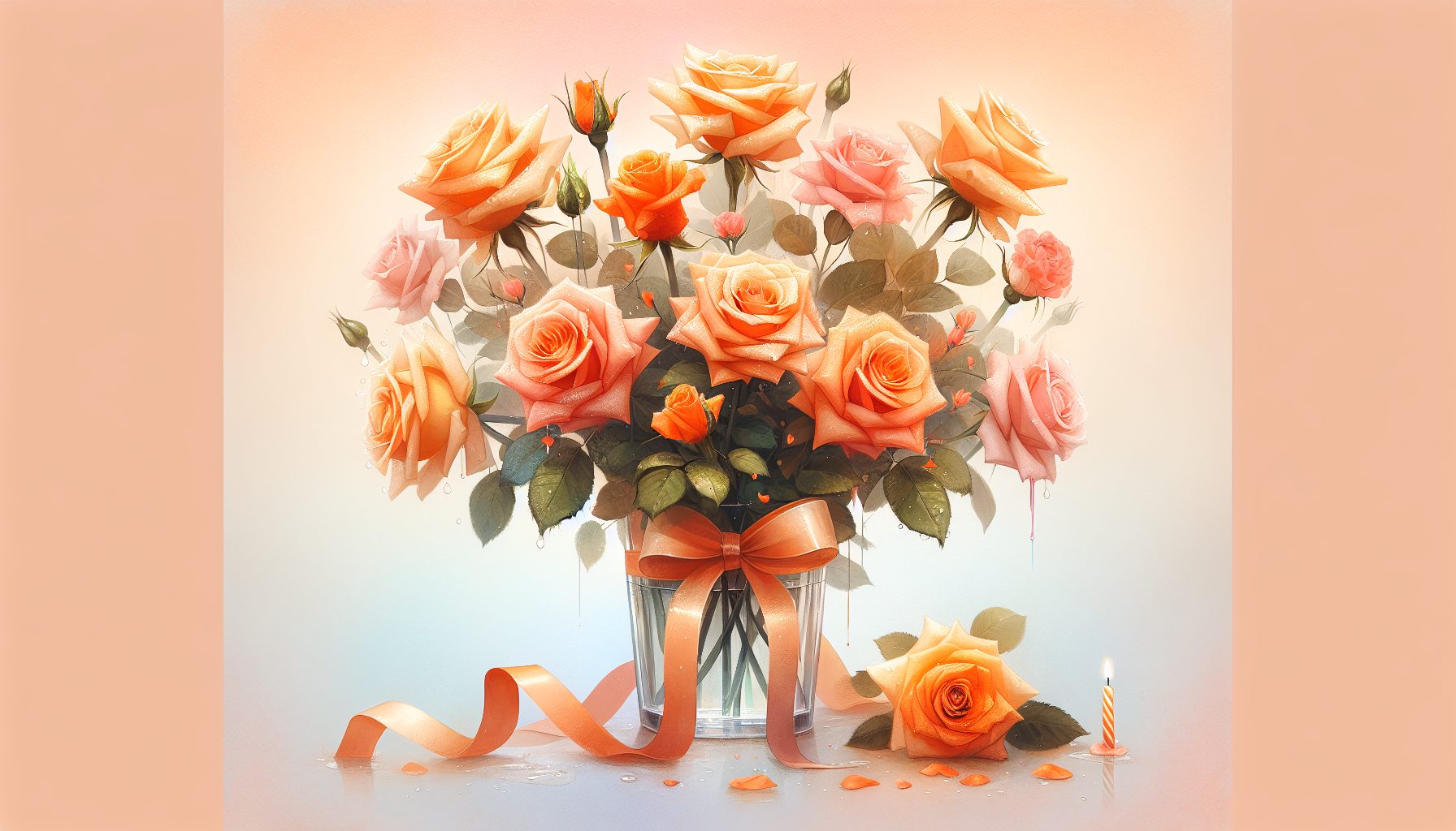 Оранжевые и персиковые розы: благодарность и вдохновение