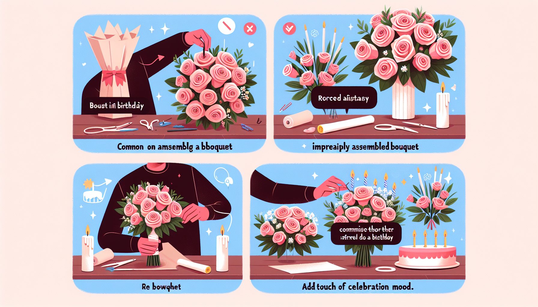 Типичные ошибки при сборке букета